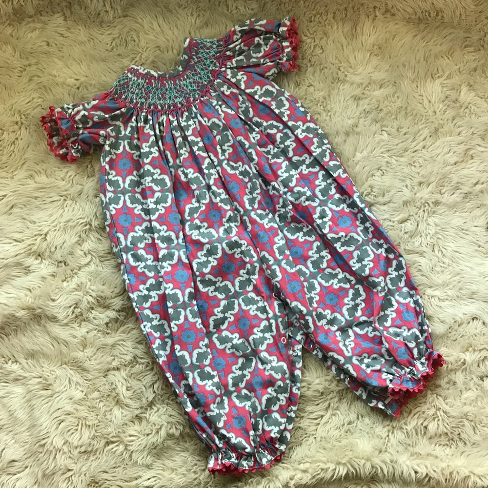 Stellybelly smocked girls one piece 18 month